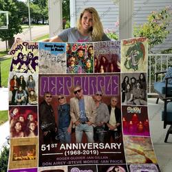 H Deep Purple Quilt Blanket and Home Decor