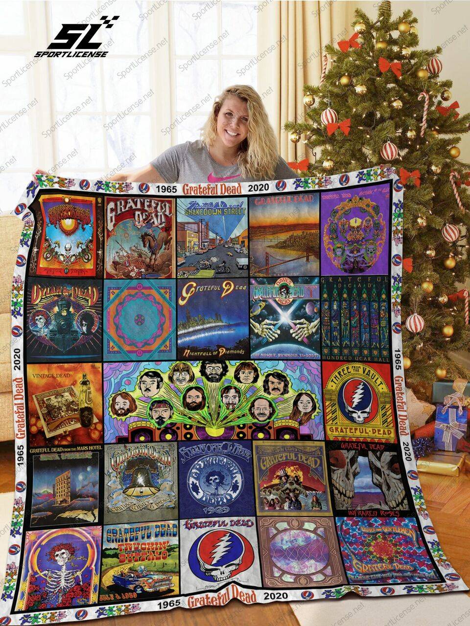 H - Grateful Dead Abum Quilt Blanket and Home Decor