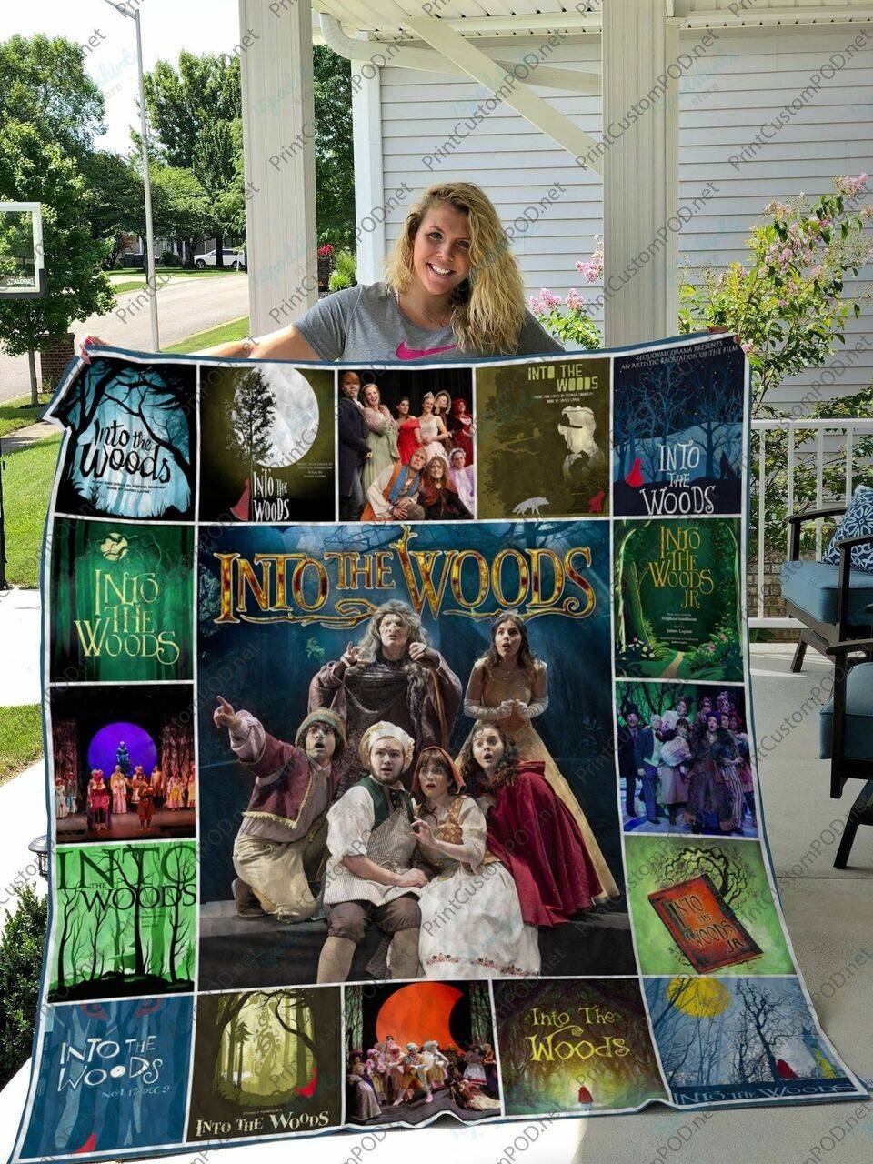 H Into The Woods Quilt Blanket and Home Decor