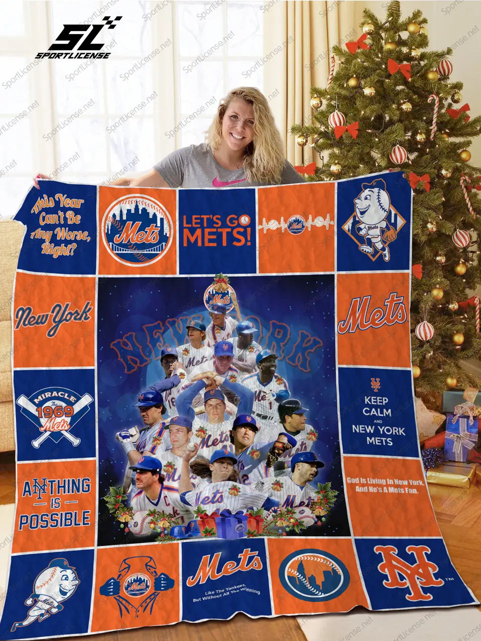 H - Nym Lg Christmas Quilt Blanket and Home Decor