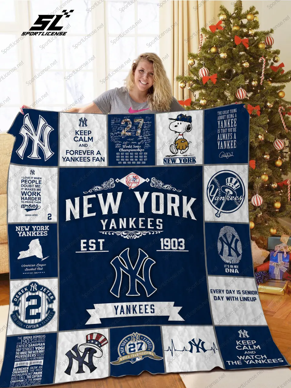 H - Nyy Quilt Blanket Ver 17 and Home Decor