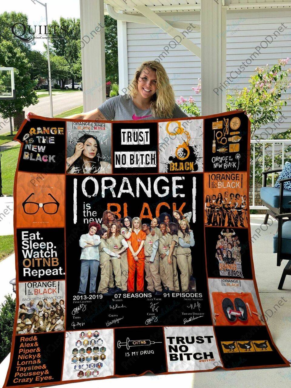H Orange Is The New Black Quilt Blanket For Fan and Home Decor
