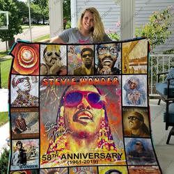 H -Stevie Wonder Quilt Blanket and Home Decor