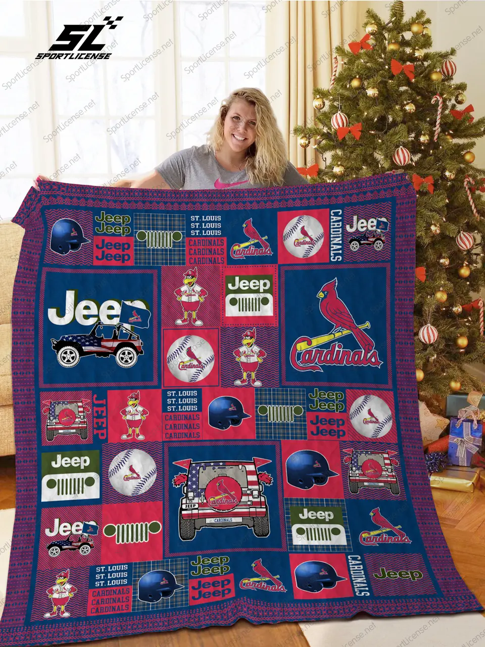 H - Stloca Jeep Quilt Blanket and Home Decor