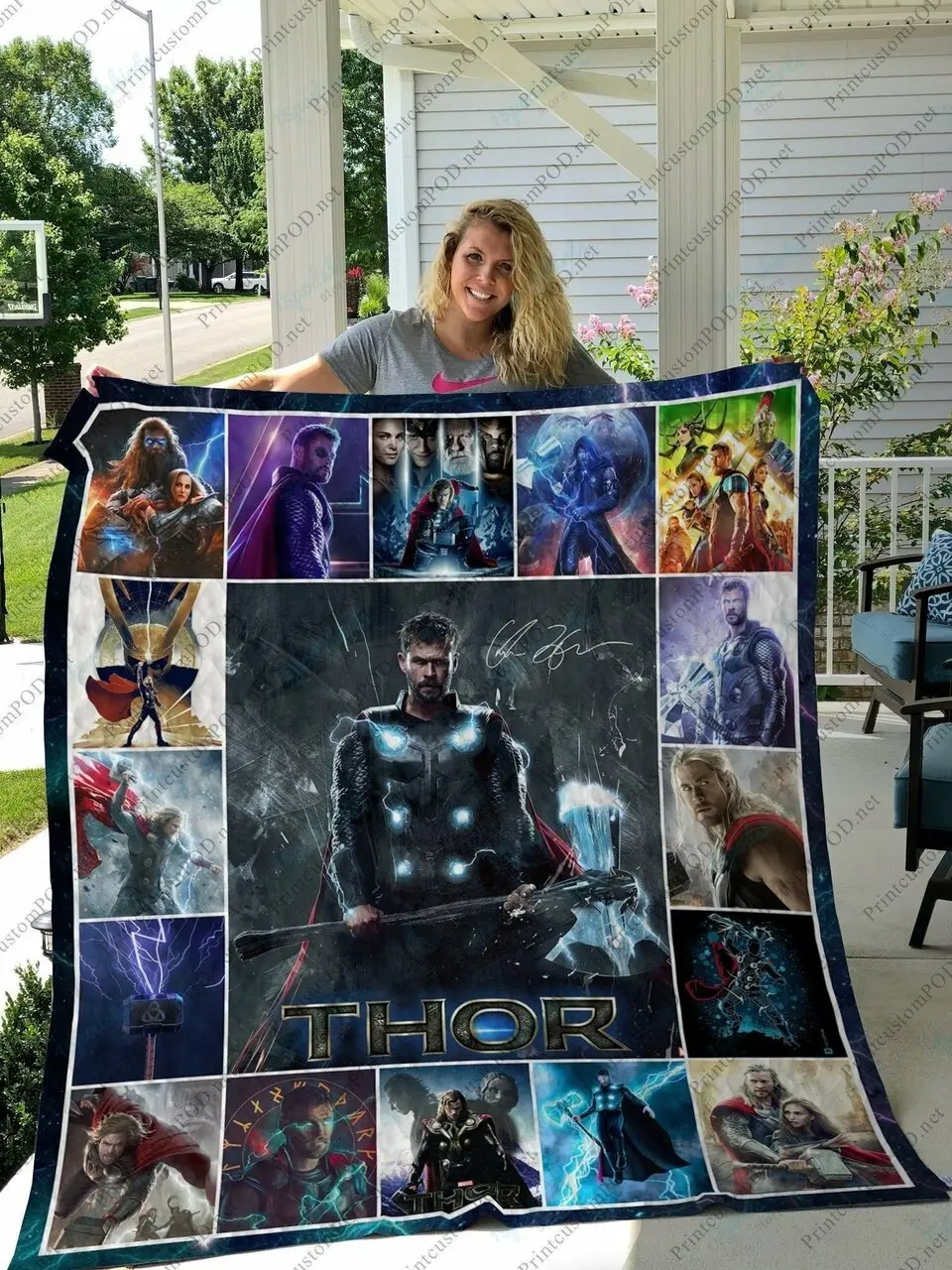 H Thor Quilt Blanket Ver 1 and Home Decor