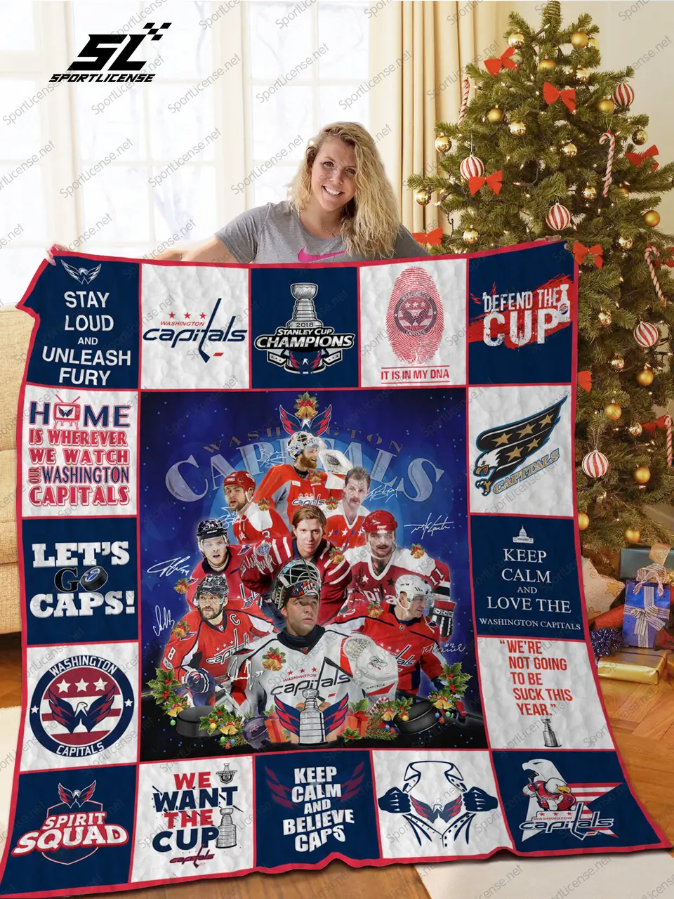 H - Wc Lg Christmas Quilt Blanket Ver 17 and Home Decor