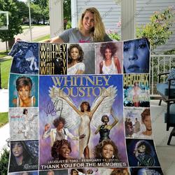 H Whitney Houston Quilt Blanket and Home Decor