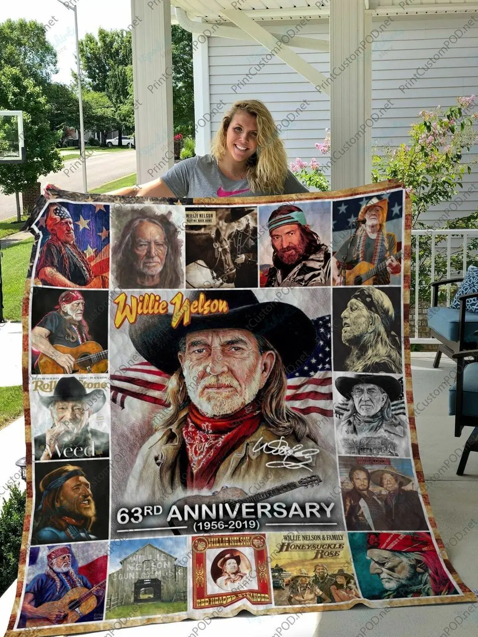 H Willie Nelson Quilt Blanket and Home Decor