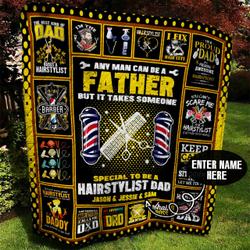 Hairstylist Dad Personalized Quilt Blanket Bbb110620Sm and Home Decor