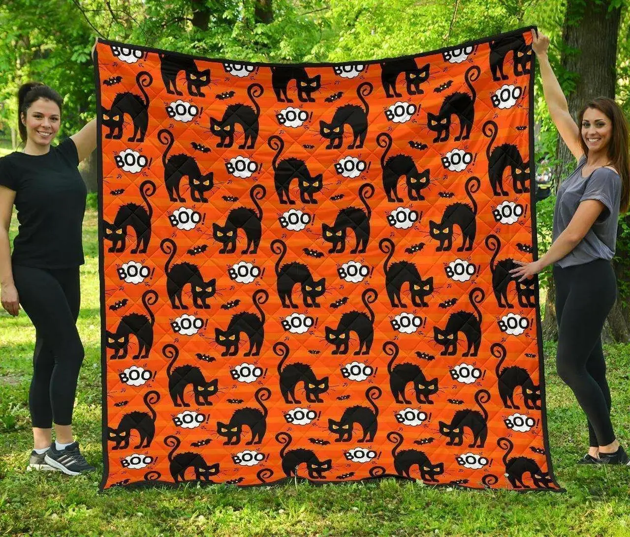 Halloween Black Cat HUR16443 3D Customized Quilt 2307 and Home Decor