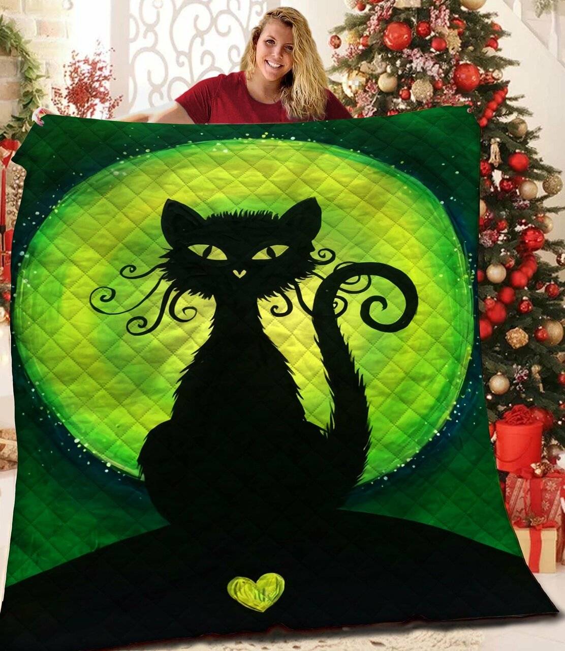Halloween Cat Quilt Twu and Home Decor