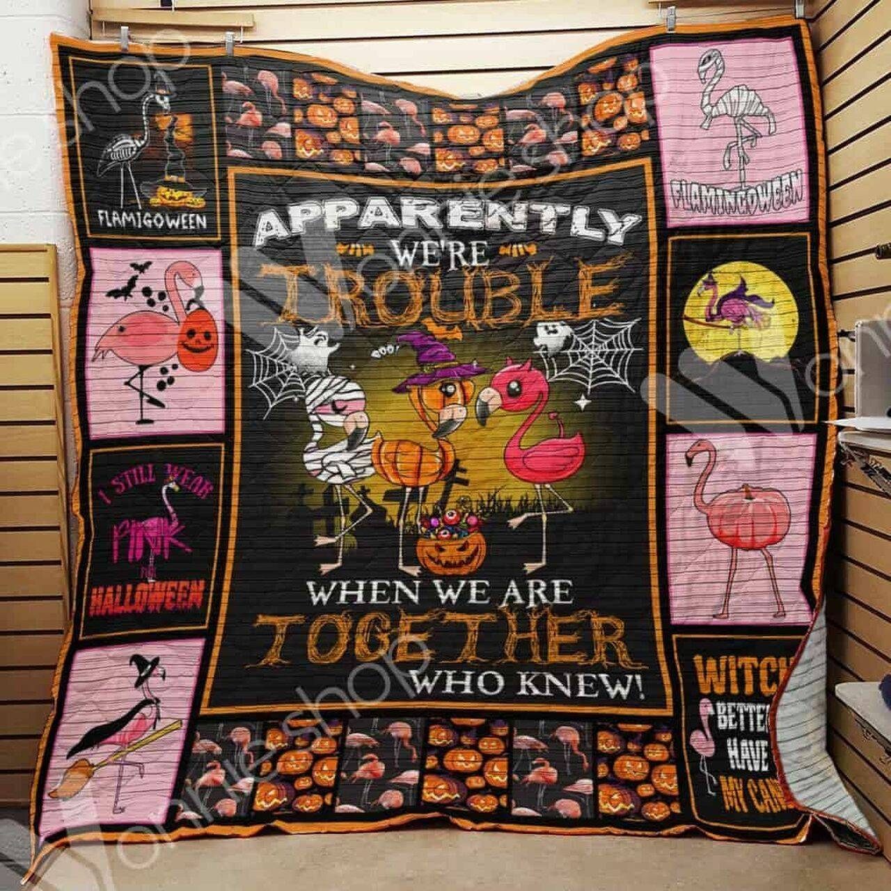 Halloween Flamingo Ee Quilt Inkpgr and Home Decor
