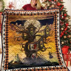 Halloween House Witches Quilt Twp and Home Decor