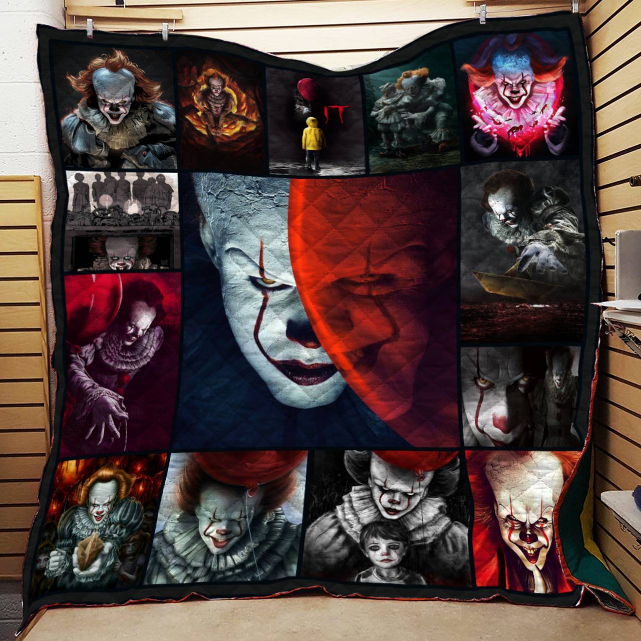 Halloween Pennywise Style Quilt and Home Decor