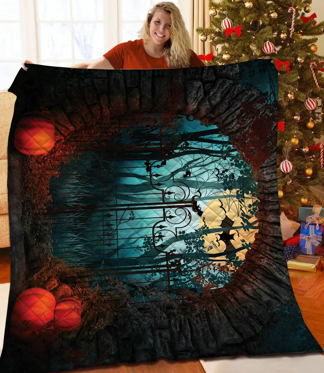 Halloween Quilt Ykr and Home Decor