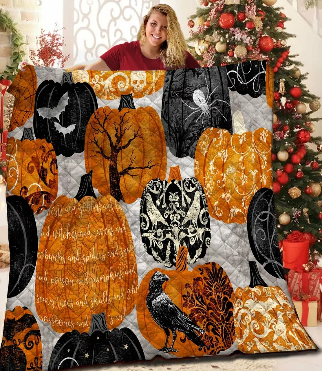 Halloween Quilt Yod and Home Decor
