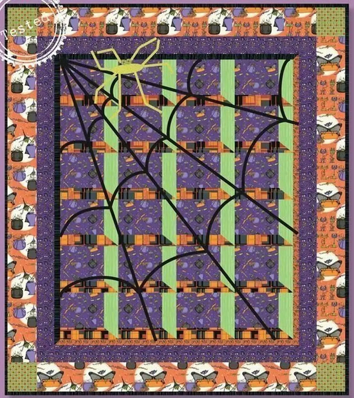 Halloween Spider Hur Quilt dq and Home Decor