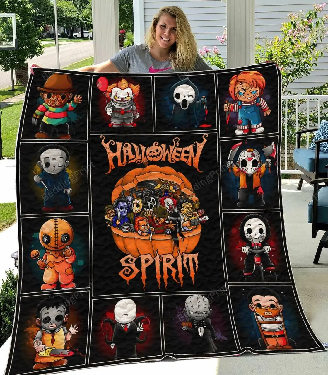 Halloween Spirit Quilt Blanket Great Customized Gifts For Birthday Halloween Perfect Gifts For Halloween Lover and Home Decor