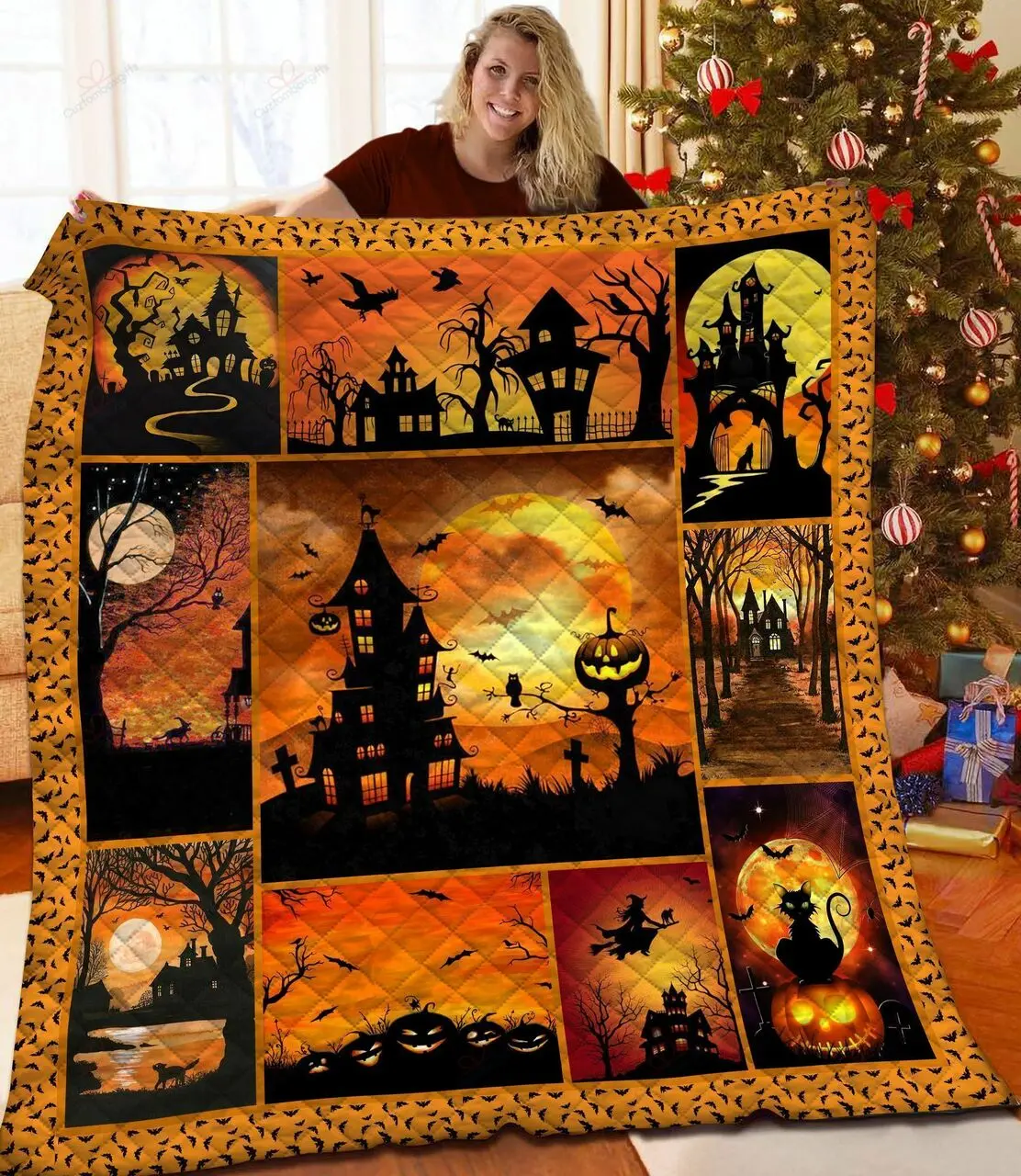 Halloween Tvh1410182 NT2309123CL Quilt Blanket and Home Decor