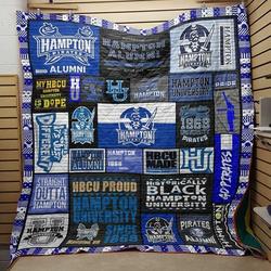 Hampton Pirates Logo Pirate Proud For Lovers quilt blanket Quilt Blanket and Home Decor