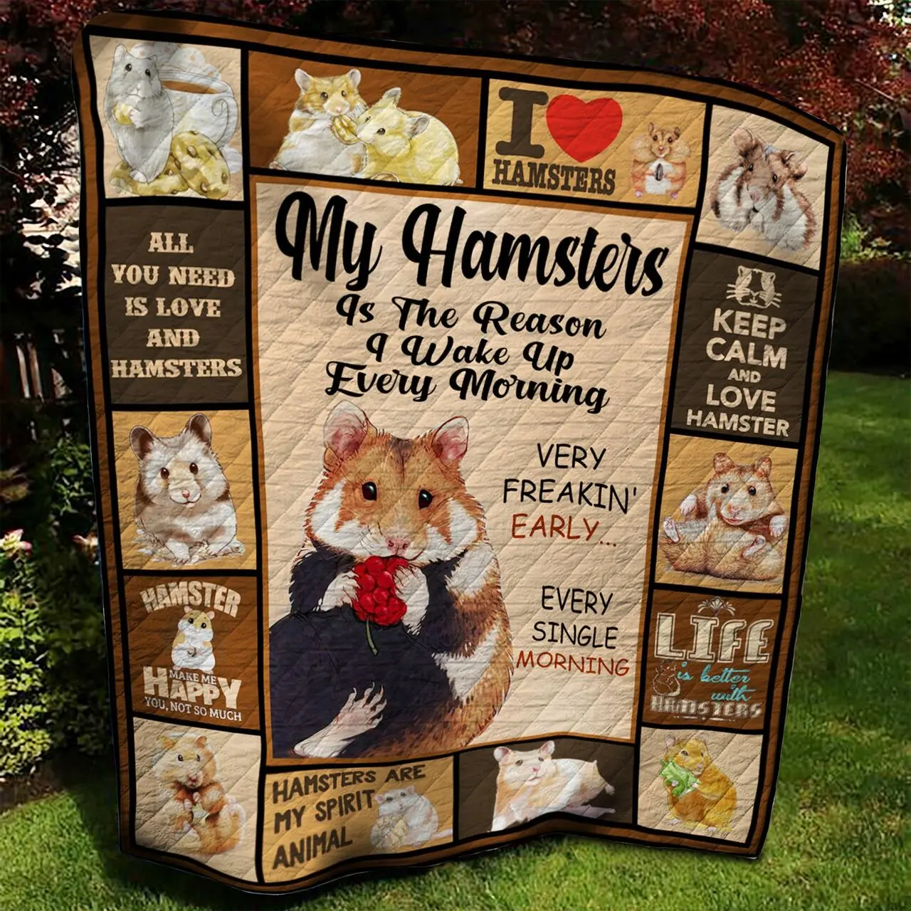 Hamster Quilt Blanket Bbb090617Ht and Home Decor
