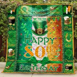 Happy 80Th Birthday 3D Blanket Th0807 Quilt and Home Decor