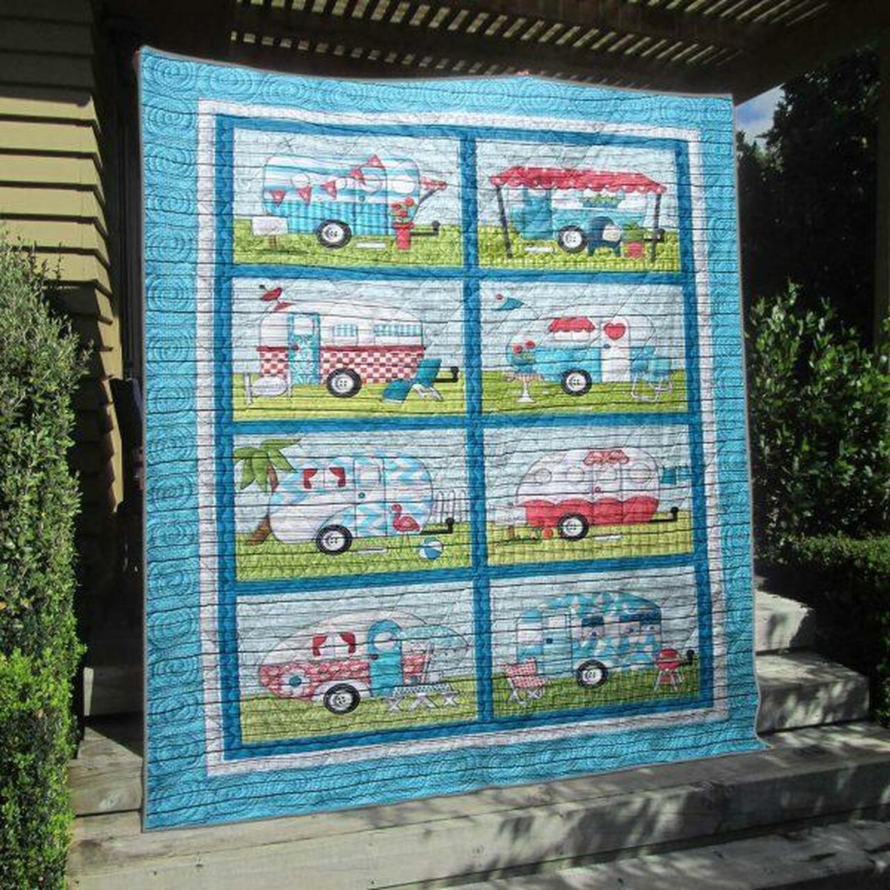 Happy Campers Quilt Blanket Hp47 Quilt and Home Decor
