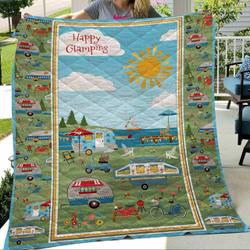 Happy Camping Sunshine Blanket Quilt  Quilt and Home Decor