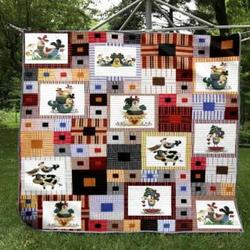 Happy Chickens Quilt Blanket Vd14 Aw  Quilt and Home Decor