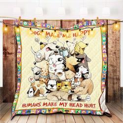 Happy Dogs Quilt Gjy and Home Decor