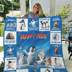 Happy Feet Quilt Blanket For Fans Ver 17 and Home Decor