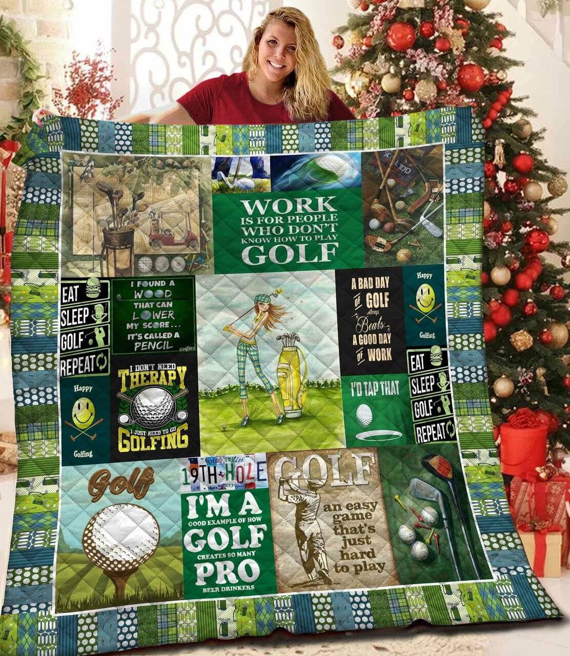 Happy Golfing Quilt Tes and Home Decor
