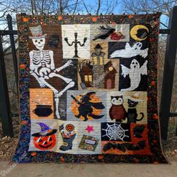 Happy Hauntings Halloween Blankets Lv01  Quilt and Home Decor