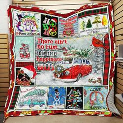 Happy Hippie Bus Christmas Quilt Tdt and Home Decor