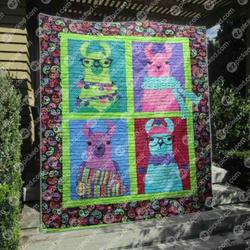 Happy Llama Quilt Blanket Aq55  Quilt and Home Decor