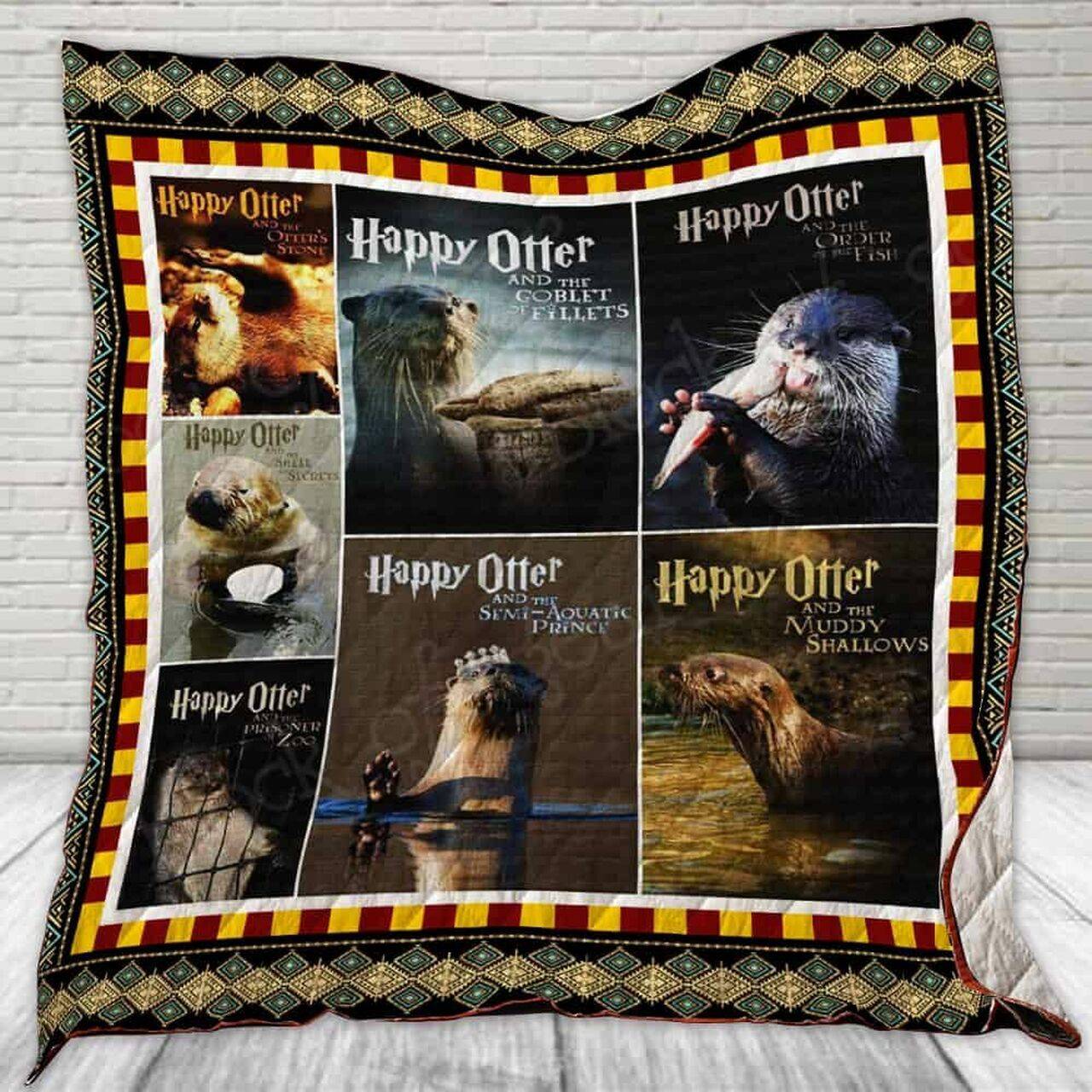 Happy Otter Ah Quilt Derqkq and Home Decor