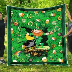 Happy St Patricks Day Like Quilt Blanket and Home Decor