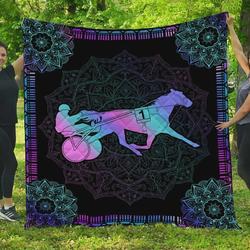 Harness Racing Mandala Light Quilt Blanket Great Customized Blanket Gifts For Birthday Christmas Thanksgiving and Home Decor