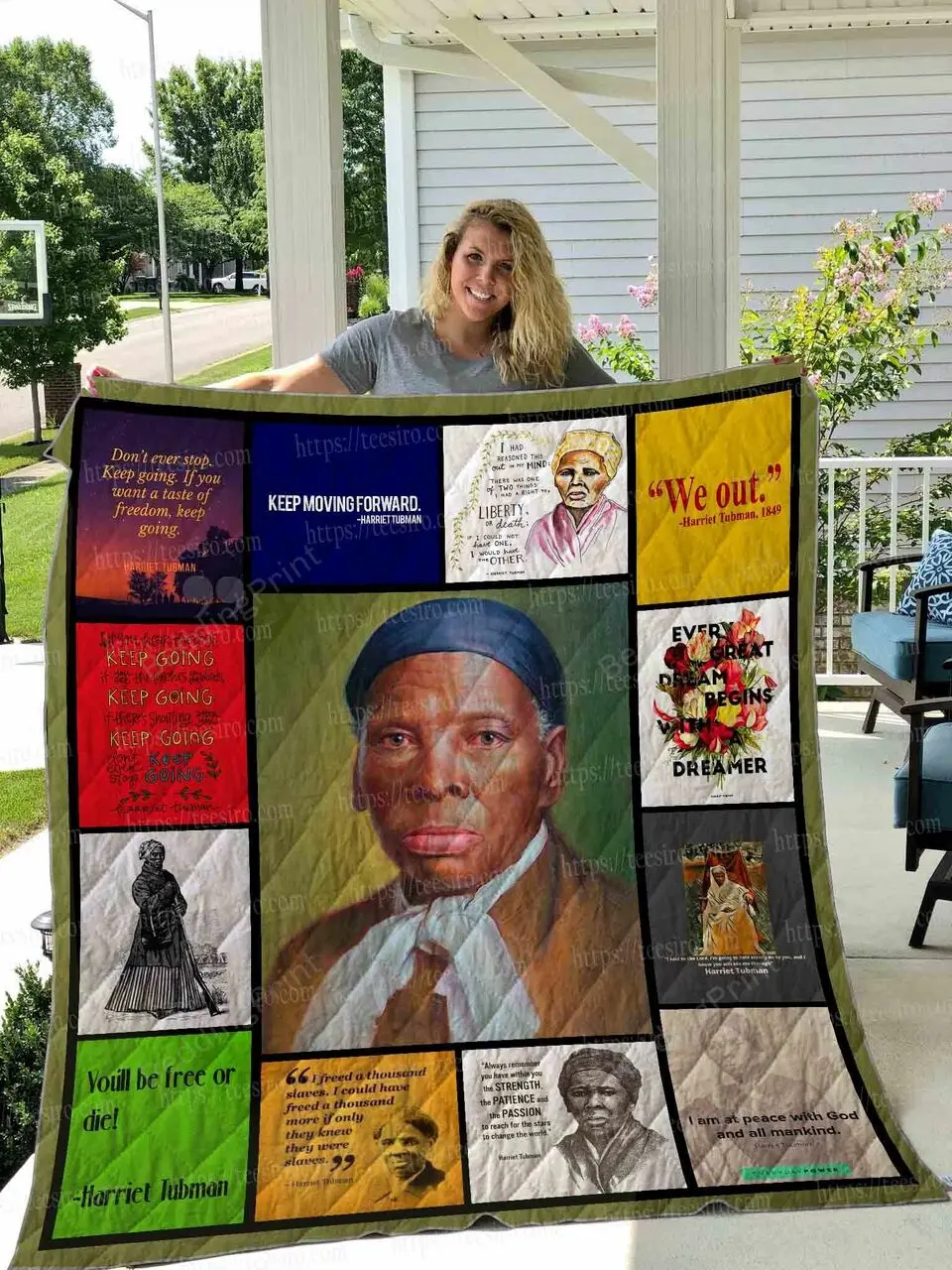 Harriet Tubman Quilt Blanket 01 and Home Decor