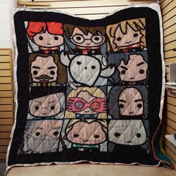 Harry Potter Chibi Character Squares Plush Throw Quilt and Home Decor