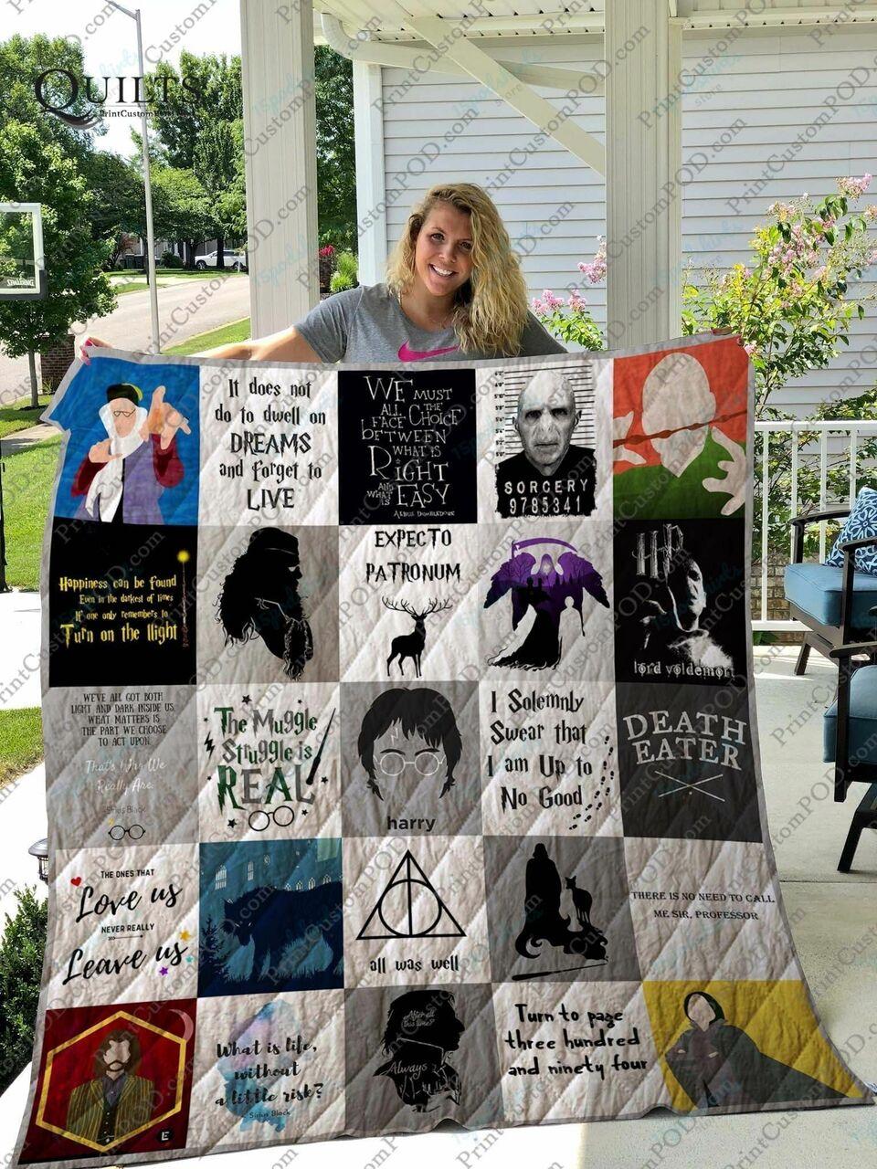 Harry Potter T Shirt Quilt Blanket Ver 2 and Home Decor