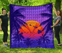 Hawaii Summer Sunset Kanaka Kakau Ah Quilt Sjt and Home Decor