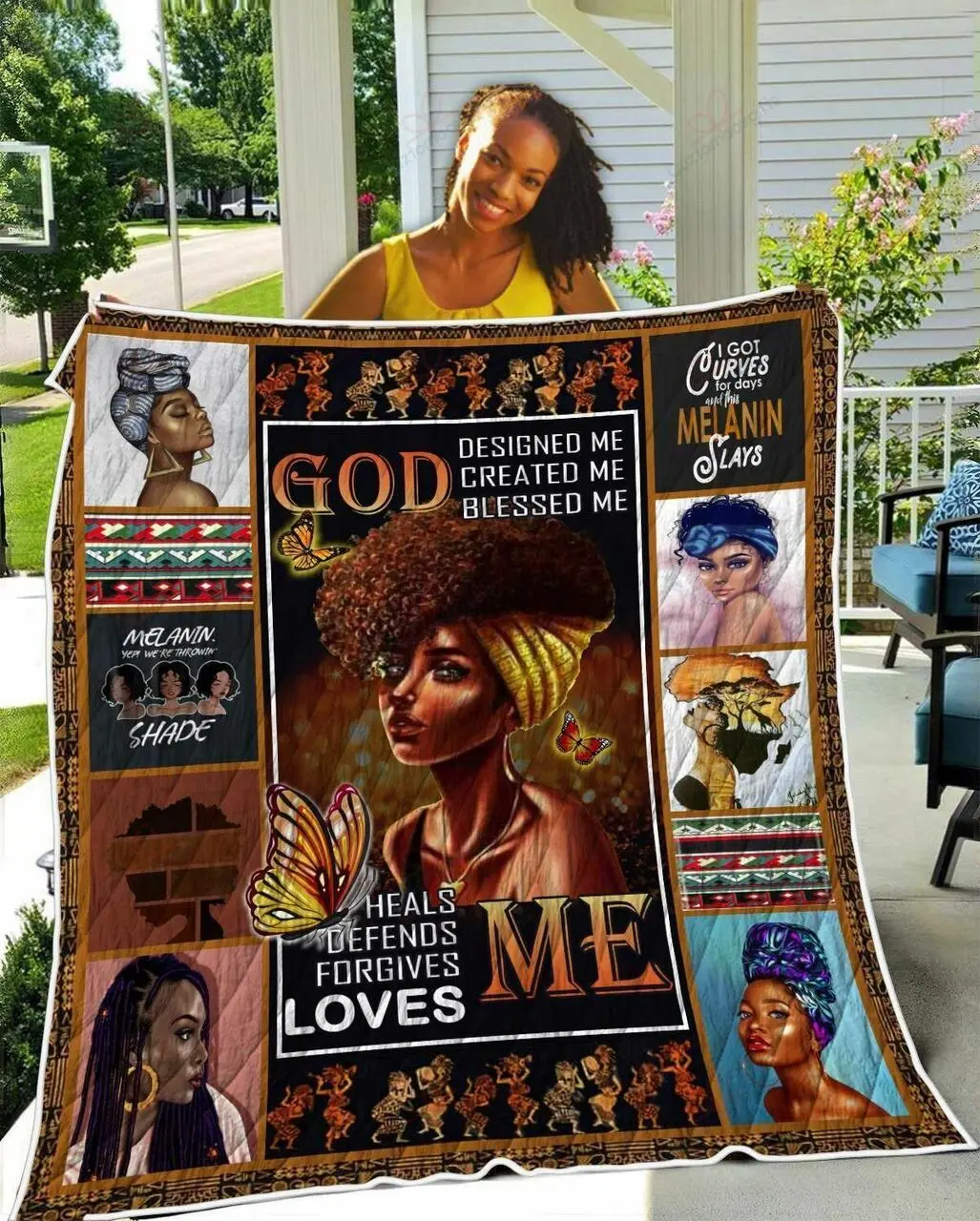 Heals Defends Forgives Loves Me TH2309197CL Quilt Blanket and Home Decor