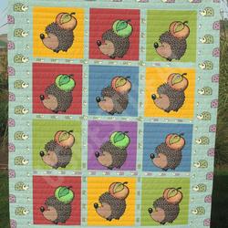 Hedgehog Apple Boy Clt270631 Quilt Blanket and Home Decor