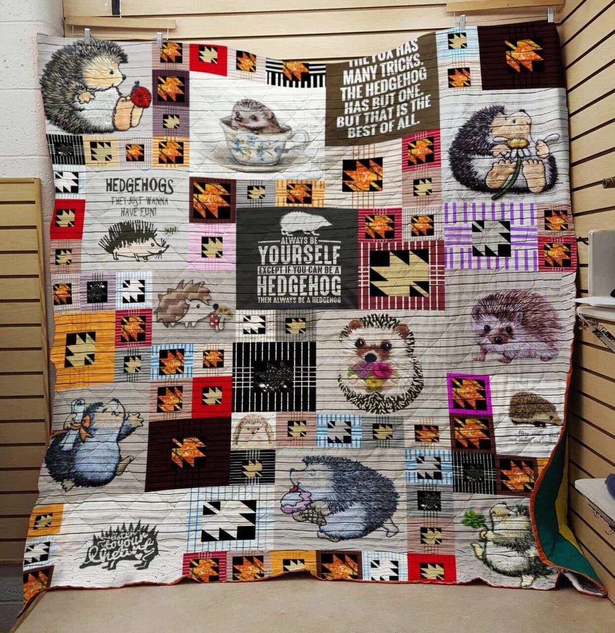 Hedgehog They Just Wanna Have Fun Quilt Blanket Great Customized Blanket Gifts For Birthday Christmas Thanksgiving and Home Decor