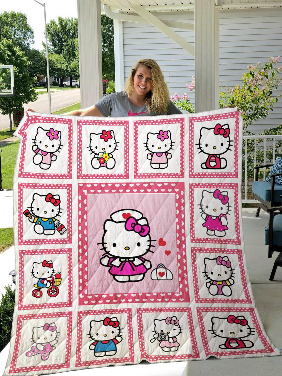 Hello Kitty Quilt Blanket For Fans and Home Decor