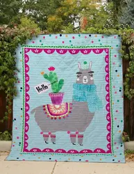 Hello Llama Clt190658 Quilt Blanket and Home Decor