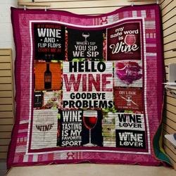Hello Wine Quilt and Home Decor
