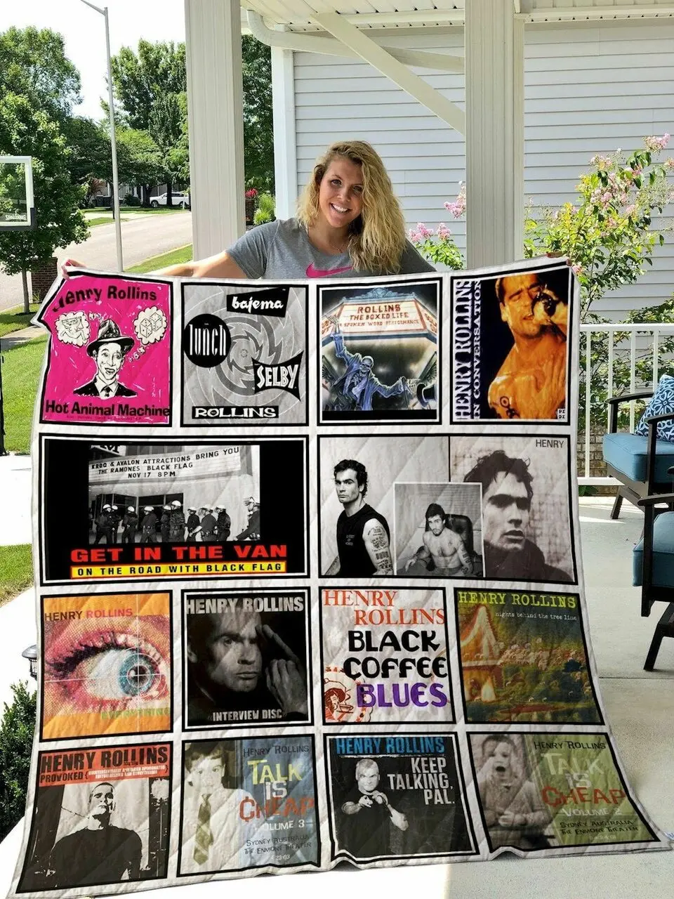 Henry Rollins Quilt Blanket and Home Decor