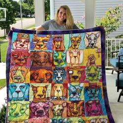 Herd Of Dogs Cl14100255Mdq Quilt Blanket and Home Decor